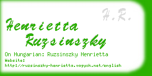 henrietta ruzsinszky business card